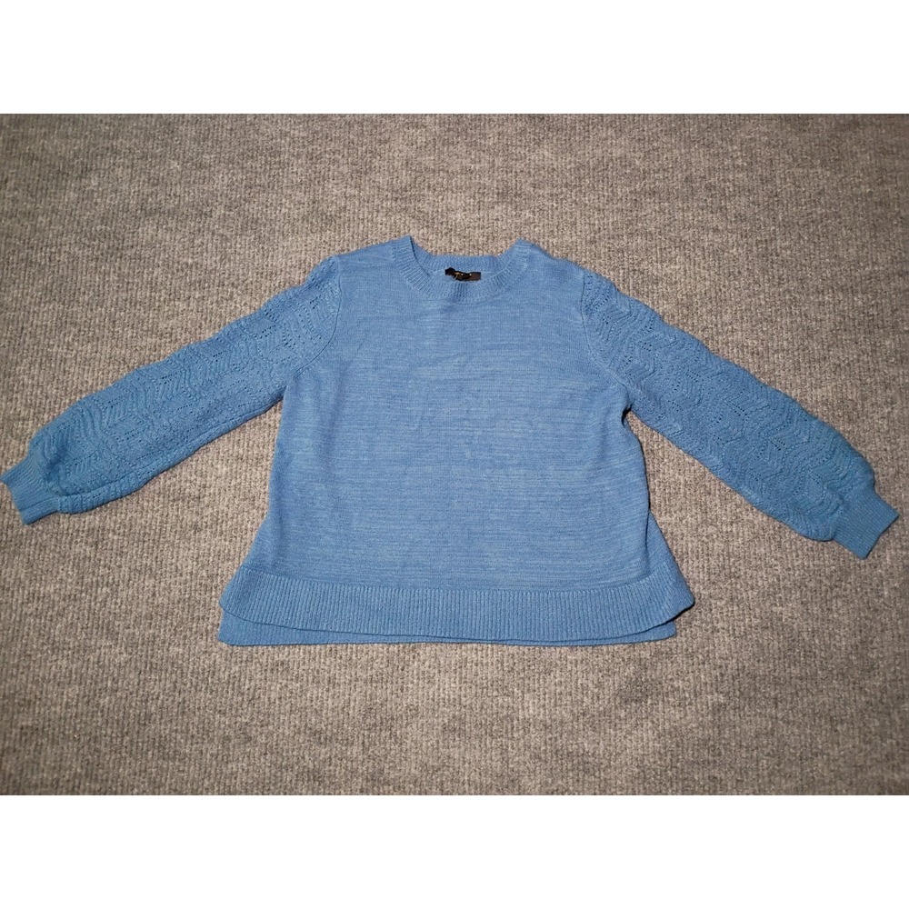 Christian Siriano New York Women's Blue Pointelle Sweater Size XXL